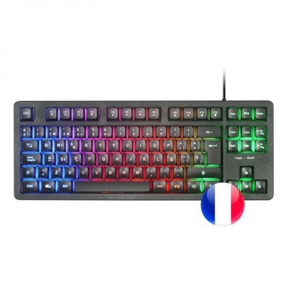 295857_1 Mars Gaming MK023 Teclado Gaming - Tecnologia H-Mech RED - Iluminacion FRGB LED - Anti-Ghosting - Compatible con Windows, Linux, Consolas - Frances - Color Negro - Imagen 1