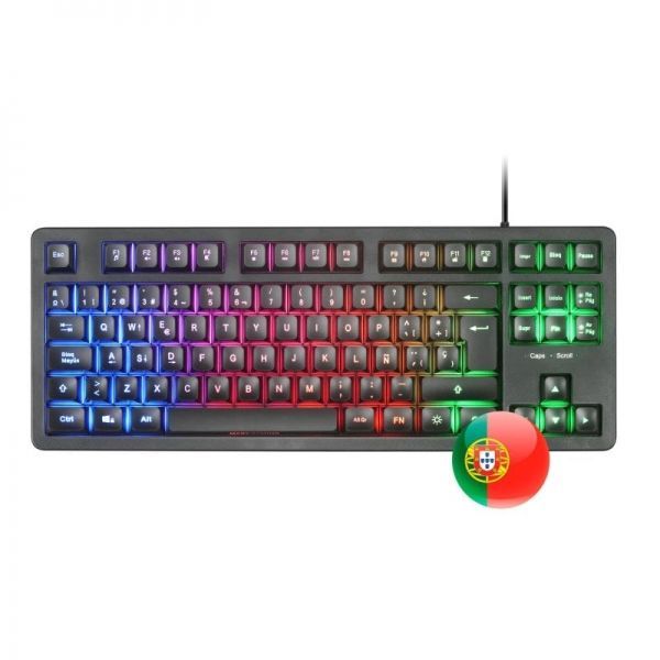 295872_1 Mars Gaming MK023 Teclado Gaming - Tecnologia H-Mech RED - Iluminacion FRGB LED - Anti-Ghosting - Compatibilidad Universal - Estructura Robusta - Portugues - Color Negro - Imagen 1