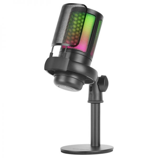 296512_1 Mars Gaming ARGB MMIC-SE Microfono de Estudio - ADC 196kHz 24 bits - Condensador Cardioide - Monitoreo sin Latencia - Iluminacion ARGB - Controles Tactiles - Color Negro - Imagen 1