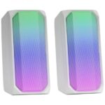 Mars Gaming MSRGB Altavoces Gaming - 15W Potencia - RGB FULL MESH - Bluetooth 5.0 - DSP Sonido Multi-nivel - Caja de Control Tactil - Color Blanco