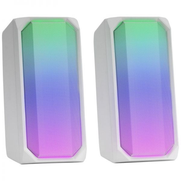 296802_1 Mars Gaming MSRGB Altavoces Gaming - 15W Potencia - RGB FULL MESH - Bluetooth 5.0 - DSP Sonido Multi-nivel - Caja de Control Tactil - Color Blanco - Imagen 1
