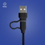 FR-TEC Cable de Carga USB-C a USB-C con Adaptador USB-A - Compatible con los Puertos PS5 - Longitud 3m - Color Negro - Imagen 2
