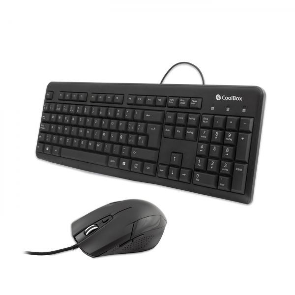 298542_1 Coolbox KTR-01U Pack USB Teclado 105 Teclas + Raton 4 Botones - Uso Ambidiestro - Cable de 1.50m - Color Negro - Imagen 1
