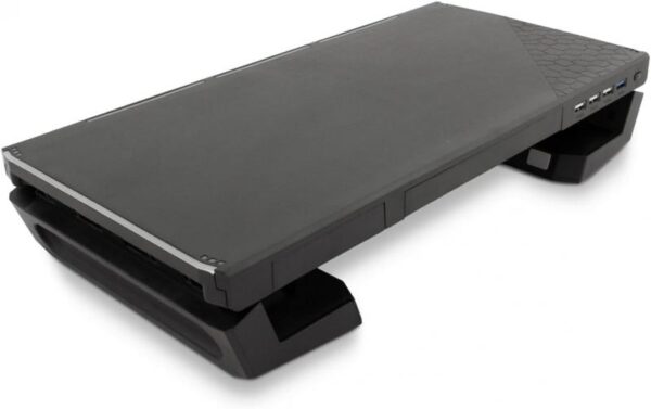DeepGaming SN06 Soporte para Monitor - Ajustable 2 Alturas - Iluminacion RGB - 3 Puertos USB 2.0 + 1 Puerto USB 3.0 - Color Negro - Imagen 2