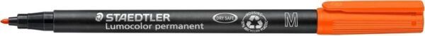 Staedtler Lumocolor 317 Rotulador Permanente - Punta Media Redonda - Trazo 1mm Aprox - Capuchon con Clip - Secado Rapido - Color Naranja - Imagen 2