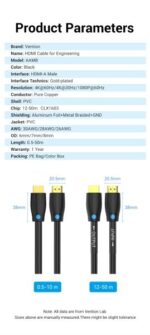 Vention Cable HDMI - Resolucion 4K - Sonido de Alta Calidad - Extremos Chapados en Oro - Color Negro - Imagen 5