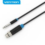 Vention Cable de Audio - Jack 6.5mm a XLR - Conector Estereo - Material PVC Resistente - Alta Calidad de Sonido - Color Negro