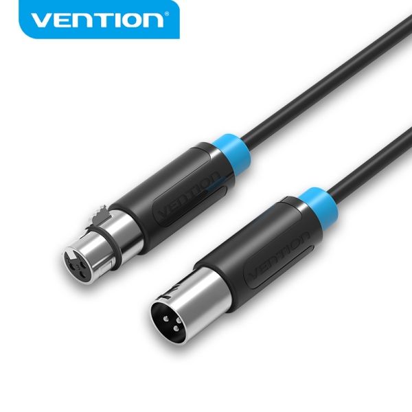 299167_1 Vention Cable de Microfono XLR - Interfaz Bañado en Oro - Conductor de Bronce Esmaltado - Caparazon de Aleacion de Aluminio - Color Negro - Imagen 1