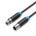 Vention Cable de Microfono XLR - Interfaz Bañado en Oro - Conductor de Bronce Esmaltado - Caparazon de Aleacion de Aluminio - Color Negro - Imagen 2