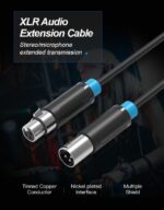 Vention Cable de Microfono XLR - Conectores Bañados en Oro - Conductor de Bronce Esmaltado - Color Negro - Imagen 3