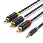 Vention Cable Jack 2.5 mm a 3 RCA - Conexion Versatil - Compatible con TV Antiguas - Color Negro - Imagen 2