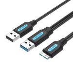 Vention Cable USB 3.0 A-Micro-B Alta Velocidad 5Gbps - Conductor de Cobre Esmaltado - Fuente de Alimentacion 3A - Color Negro - Imagen 2