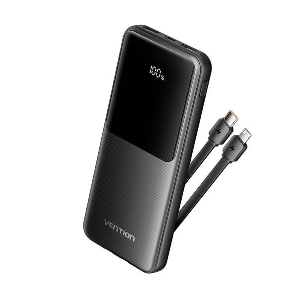 299462_1 Vention Power Bank 10.000mAh - Multiples interfaces USB - Carga rapida - Salida total 3A - Color Negro - Imagen 1