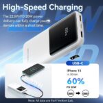Vention Power Bank 10.000mAh - Multiples interfaces USB - Carga rapida - Salida total 3A - Color Blanco - Imagen 4