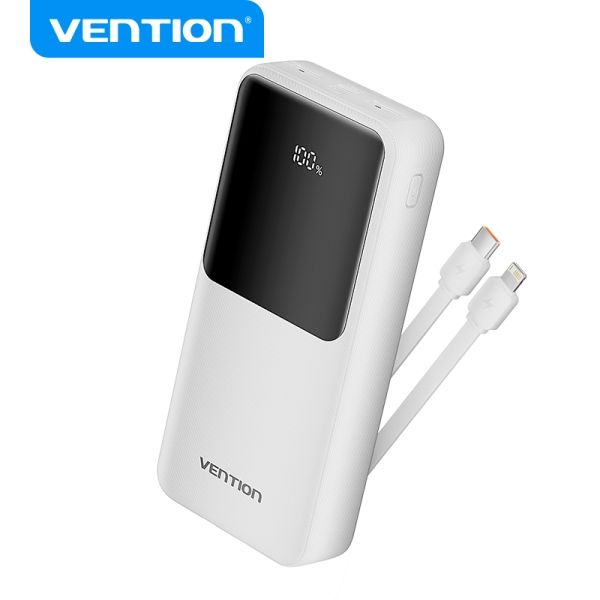 299477_1 Vention Power Bank 20.000mAh - Multiples interfaces USB - Carga rapida - Cable USB-C incluido - Color Blanco - Imagen 1