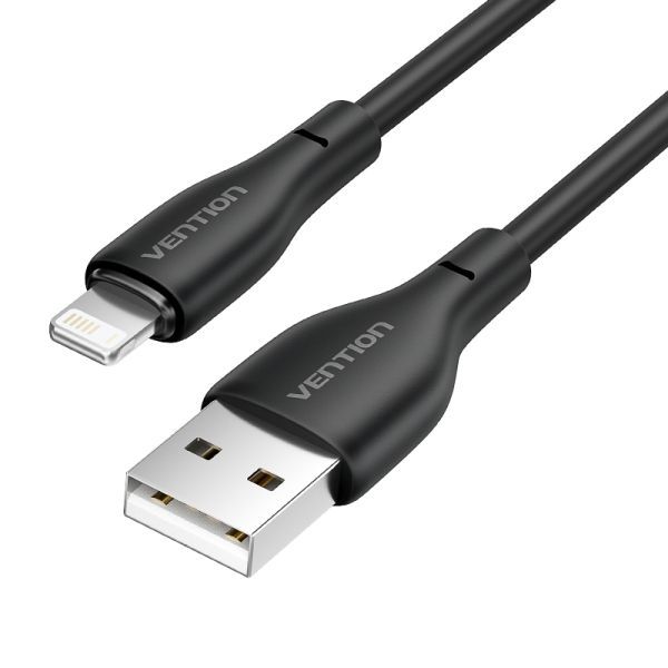 299547_1 Vention Cable de Carga USB-A/Lightning - TPE Duradero - Transferencia 480Mbps - Alimentacion 2A - Potencia 10W Max - Color Negro - Imagen 1