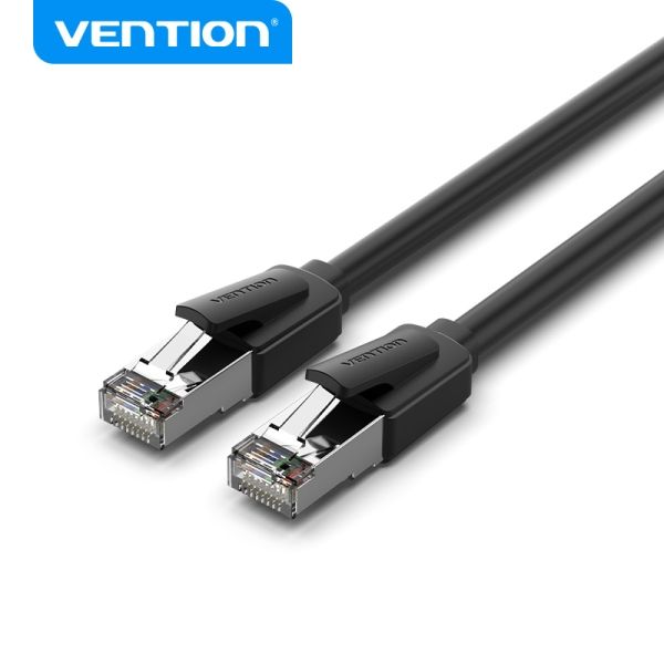 299602_1 Vention Cable Ethernet Cat8 - Velocidad 40Gbps - Ancho de Banda 2000MHz - Baja Latencia - Conectores Niquelados - Color Negro - Imagen 1