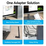 Vention Adaptador USB Wi-Fi AC650 Dual Band - Alta Ganancia - Conexion Estable - Facil Instalacion - Color Negro - Imagen 4