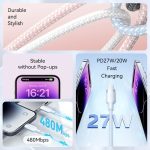 Vention Cable de Carga USB-C/Lightning - Aluminio y Algodon Trenzado - 480Mbps - 3A - 27W Max - Color Azul - Imagen 3