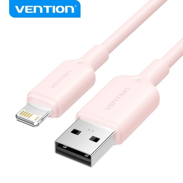 299797_1 Vention Cable USB 2.0 Lightning - Interfaz USB-A/Lightning - Transmision 480Mbps - Salida 2.4A - Color Rosa - Imagen 1