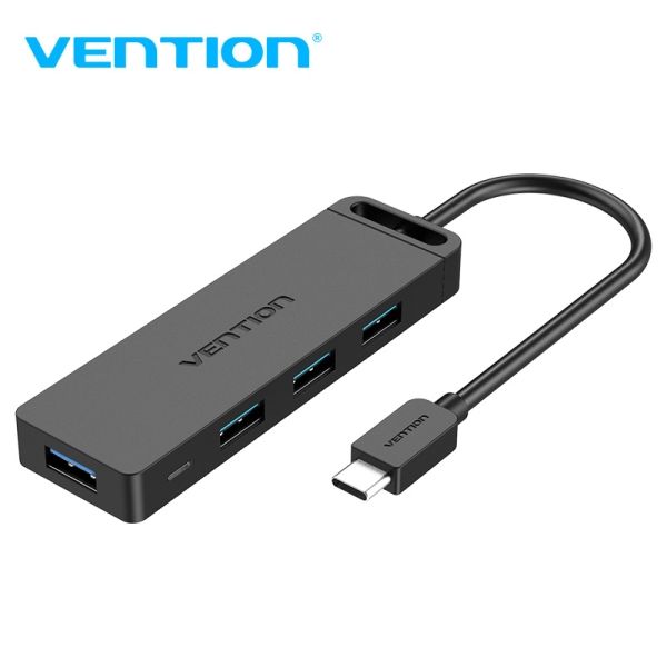 299897_1 Vention Hub USB C 4 Puertos - Alta Velocidad 5 Gbps - Compatible OTG - Amplia Compatibilidad - Color Negro - Imagen 1