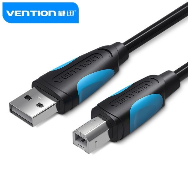 299992_1 Vention Cable USB 2.0 Impresoras - Transmision 480 Mbps - Recubrimiento Aluminio y Trenza Metalica - Carcasa PVC - AWG 24+28 - Color Negro - Imagen 1