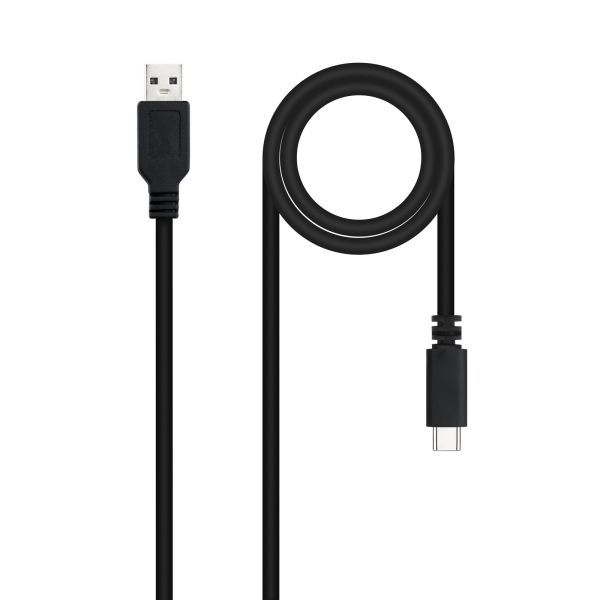 300067_1 Nanocable Cable 2.0 3A USB-C Macho a USB-A Macho - Longitud 1.50m - Color Negro - Imagen 1