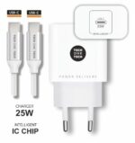 TechOneTech Cargador de Pared PD 25W + Cable USB-C a USB-C - Imagen 3