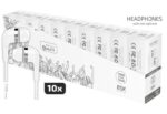 TechOneTech BSK Expositor con 10 Auriculares con Microfono Integrado - Conexion Jack 3.5mm - Asistente Voz - Cable de 1.20m - Color Blanco - Imagen 3