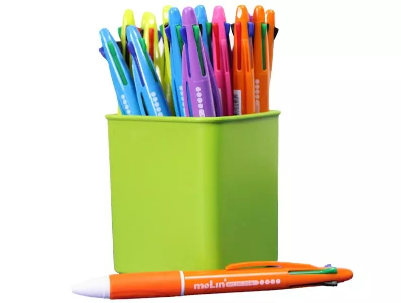 300517_1 Molin Pack de 25 Boligrafos Retractiles de 4 Colores - Punta de Bola Media - Tinta Base de Aceite - Cuerpo de Colores Surtidos - Imagen 1