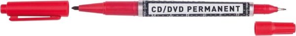 300527_1 Molin Rotulador Permanente para CD, DVD - Doble Punta 0.4 y 1mm - Tinta Permanente con Base Alcohol - Color Rojo - Imagen 1