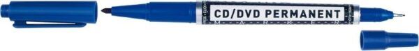 300532_1 Molin Rotulador Permanente para CD, DVD - Doble Punta 0.4 y 1mm - Tinta Permanente con Base Alcohol - Color Azul - Imagen 1