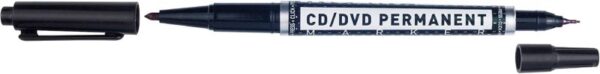 300537_1 Molin Rotulador Permanente para CD, DVD - Doble Punta 0.4 y 1mm - Tinta Permanente con Base Alcohol - Color Negro - Imagen 1