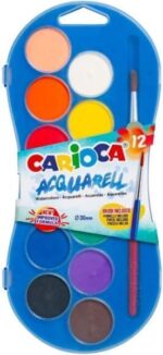 Carioca Painting Set Pack con 12 Acuarelas, 6 Temperas y 6 Temperas Solidas + Bloc con 20 Hojas A4 - Colores Surtidos - Imagen 2