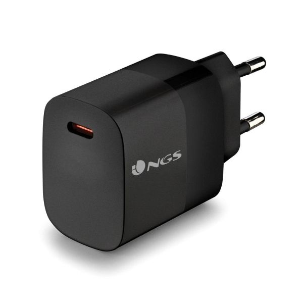 301167_1 NGS Bud 20W Cargador GaN Universal de Pared 20W Ultrarapido - 1x USB-C PD & PPS - Color Negro - Imagen 1