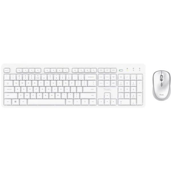 301577_1 Trust Ody II Pack de Teclado USB Inalambrico, Teclas Multimedia y FN + Raton USB Inalambrico 800-1600DPI 3 Botones - Teclas y Botones Silenciosos - Color Blanco - Imagen 1