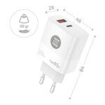 TechOneTech Cargador de Pared PD 65W con 1 Puerto USB-C + 1 Puerto USB-A - Imagen 2