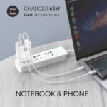 TechOneTech Cargador de Pared PD 65W con 1 Puerto USB-C + 1 Puerto USB-A - Imagen 3
