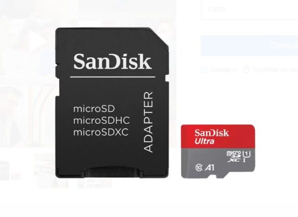 Sandisk Ultra Tarjeta Micro SDXC 128GB UHS-I A1 Clase 10 con Adaptador - Imagen 2