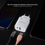 Nanocable Cargador de Pared USB-C/PD + USB-A/QC 20W - Color Blanco - Imagen 3