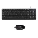 Unykach Pack de Teclado 105 Teclas, USB + Raton 1200ppp, 3 Botones, Uso Ambidiestro - Idioma Portugues - Color Negro