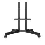Unykach Soporte de Suelo con Ruedas para Pantallas 32"-75" - Bloqueo de Ruedas - Dos Bandejas - Peso Max 45Kg - VESA 600X400mm - Color Negro - Imagen 3