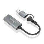 Aisens Conversor Aluminio USB-A+USB-C a HDMI 1080P@60HZ - USB-A/M+USB-C/M-HDMI/H - 15cm - Color Gris - Imagen 3