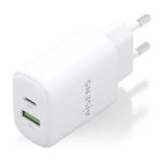 Aisens Cargador GaN 20W - 1xUSB-C PD3.0 - 1xUSB-A QC3.0 - Color Blanco - Imagen 2
