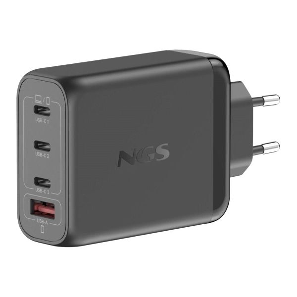 304302_1 NGS Bud 140W Cargador GaN Universal de Pared 140W Ultrarapido - 3x USB-C PD & PPS, 1x USB-A QC 3.0 - Color Negro - Imagen 1