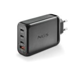 NGS Bud 140W Cargador GaN Universal de Pared 140W Ultrarapido - 3x USB-C PD & PPS, 1x USB-A QC 3.0 - Color Negro - Imagen 3