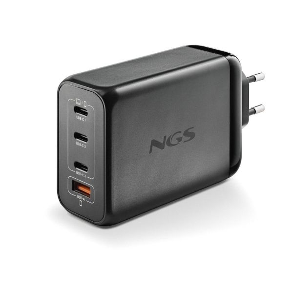 304312_1 NGS Bud 240W Cargador GaN Universal de Pared 240W Ultrarapido - 3x USB-C PD & PPS, 1x USB-A QC 3.0 - Color Negro - Imagen 1