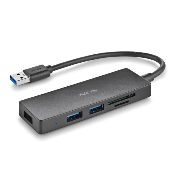 304337_1 NGS IHUB Reader Hub USB 3.0 - 3 Puertos USB 3.0 - 1 Ranura SD - 1 Ranura MicroSD - Imagen 1