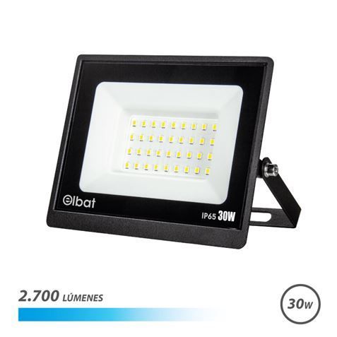 304642_1 Elbat Foco LED Serie Super Slim 30W - 2700 Lumenes - 6500K Luz Fria - IP65 Para Uso en Exterior - Imagen 1