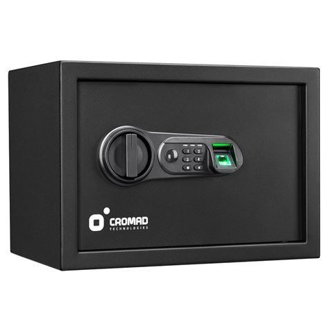 305102_1 Cromad Caja Fuerte Electronica - Alto Nivel de Seguridad - De 4 a 8 Digitos - Huella Dactilar - Bisagras Ocultas - Incluye Llave de Emergencia - 250x350x250mm - Imagen 1
